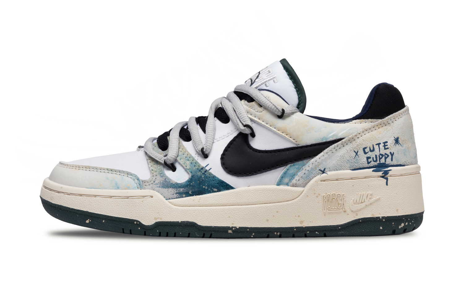 

Nike Full Force Cang Sea Blue устойчивые к истиранию низкие кроссовки для скейтбординга мужские Sky Blue