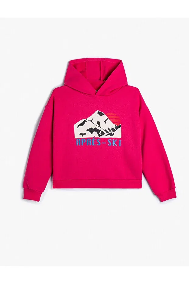 Детское худи для девочек с принтом Koton, Fuchsia