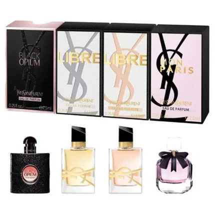 Набор парфюмерных миниатюр Yves Saint Laurent, Black Opium, Mon Paris, Libre, Libre Intense, 7.5 мл x 4