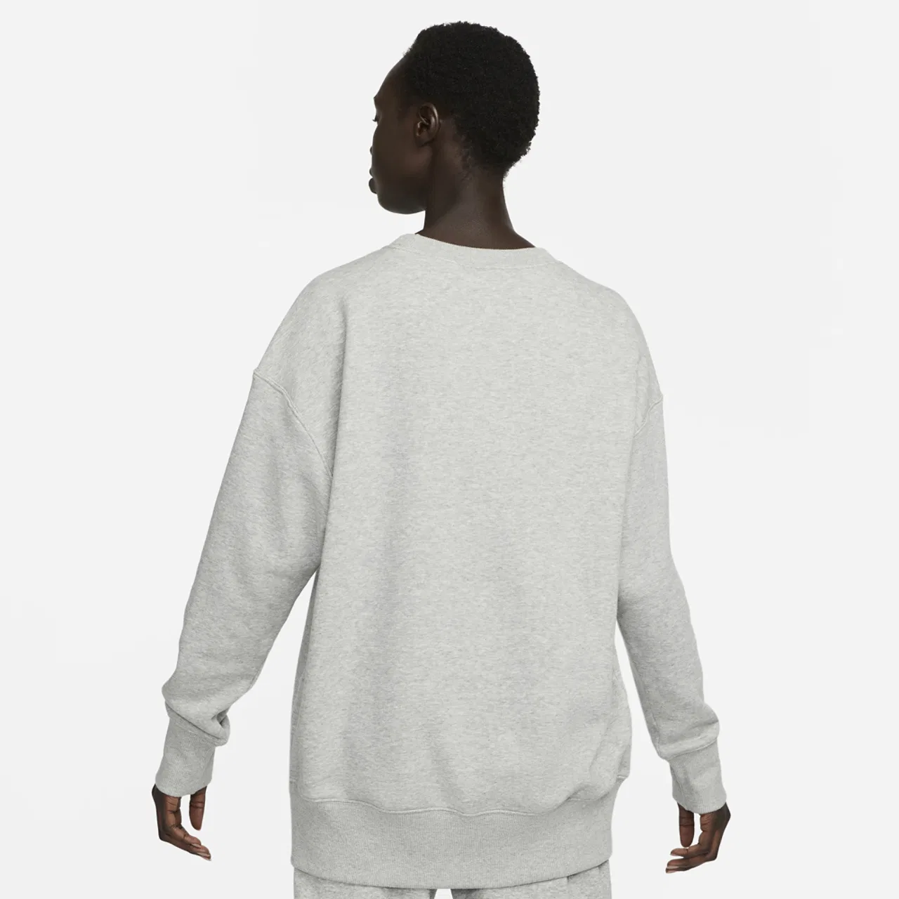 Женский флисовый свитшот Style Fleece Nike, цвет Sail/Dark Grey Heather — фото 2