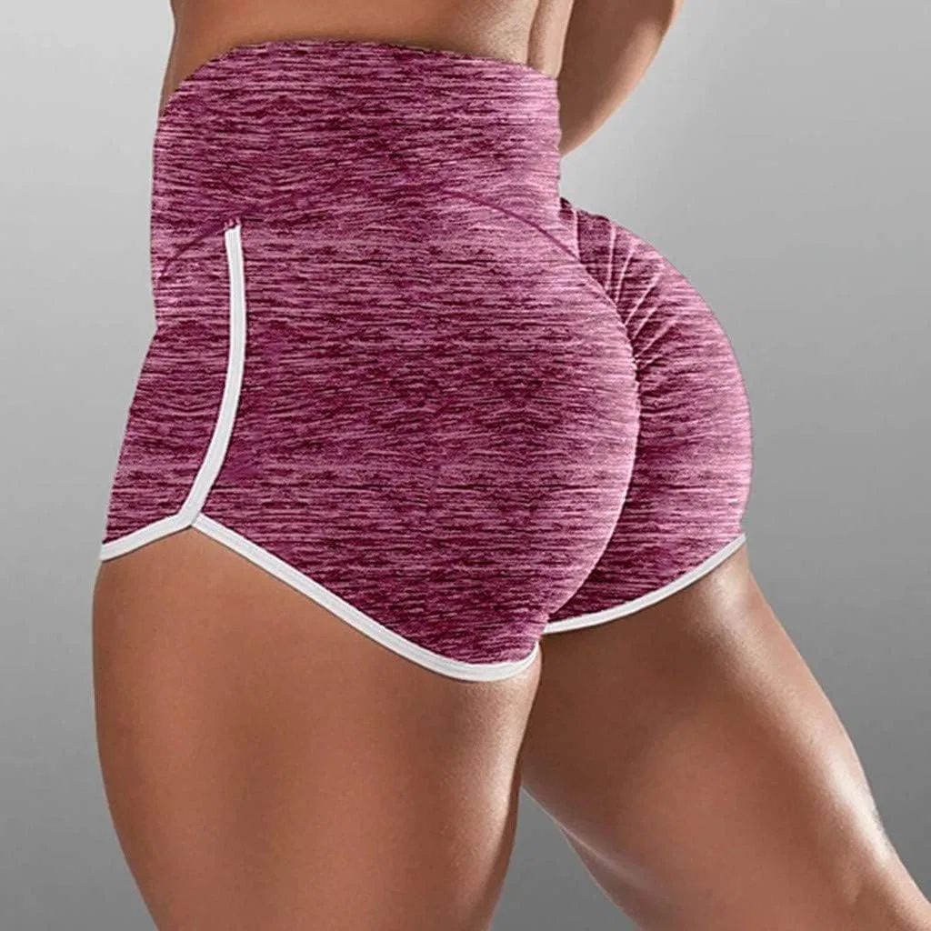 Женские компрессионные шорты для фитнеса с эффектом подъема ягодиц, Pink — фото 2