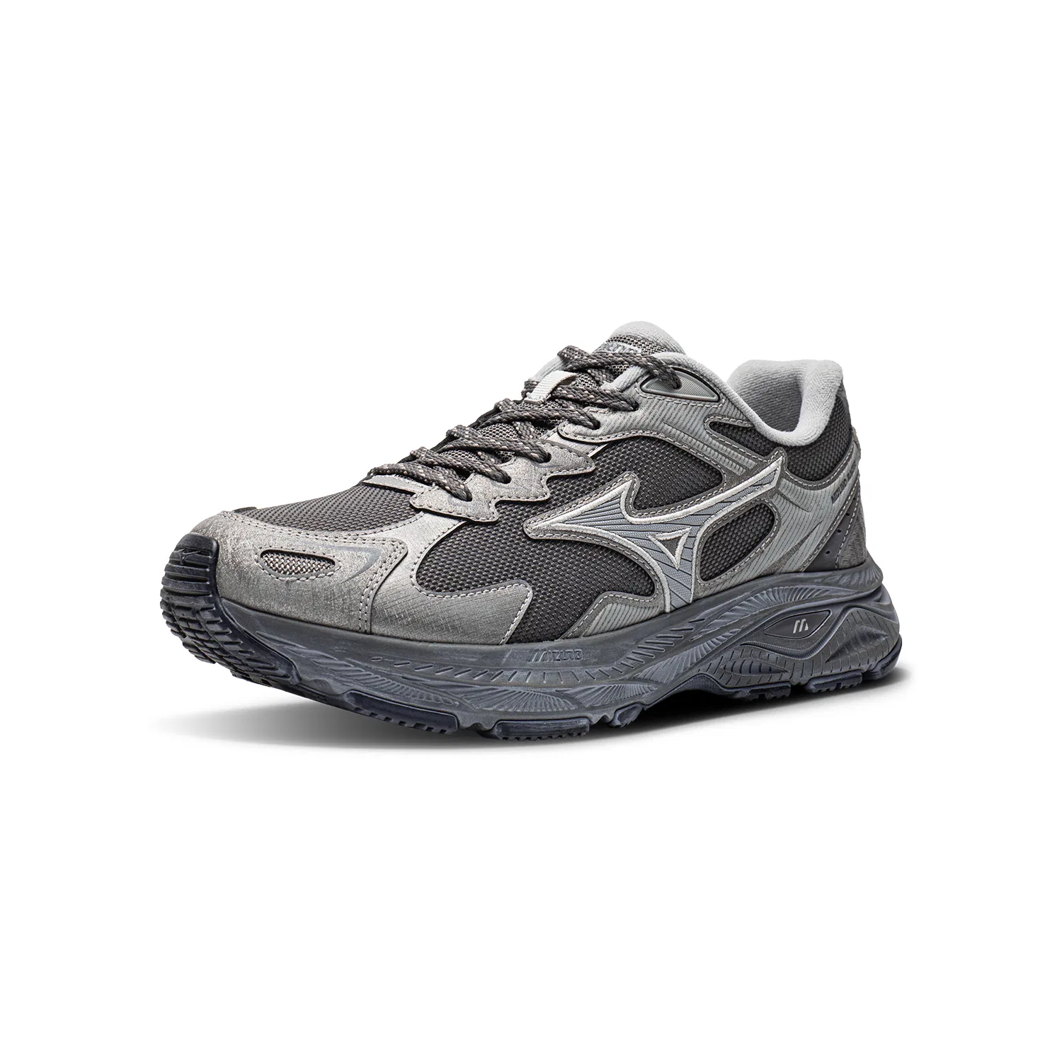 Детские кроссовки для бега Mizuno Racer S, Dark Gray/Dark Silver — фото 3