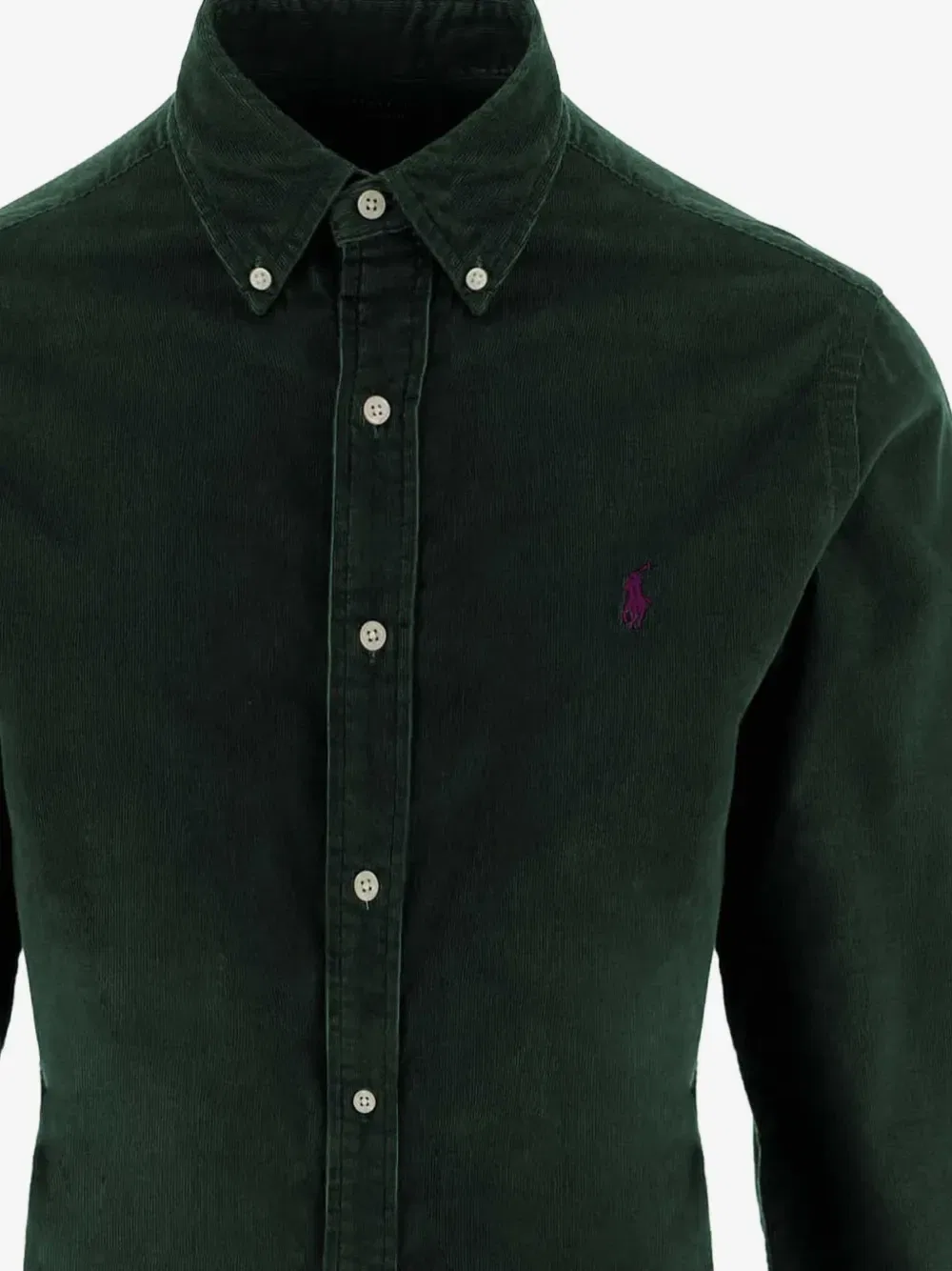 Вельветовая рубашка с вышитым логотипом POLO RALPH LAUREN, зеленый — фото 3