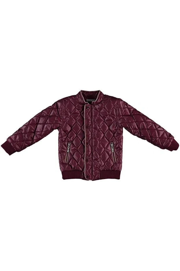 Детское пальто для девочек с ромбовидным узором Monna Rosa, Burgundy