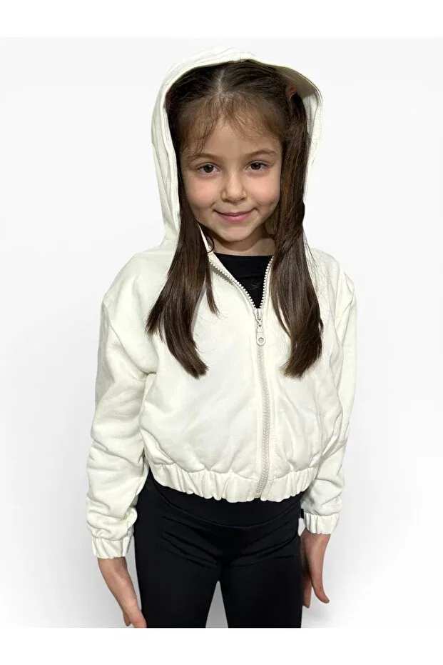 Детское худи для девочек с длинным рукавом Sportswear She Can Wear, White — фото 2