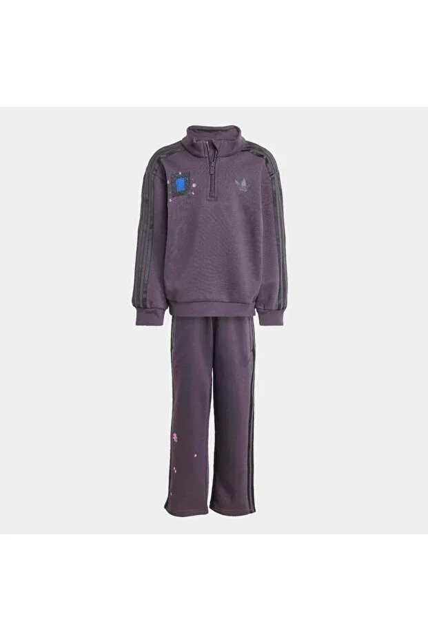 Детский спортивный комплект для девочек Plain Crew Set Adidas, Aurbla — фото 3