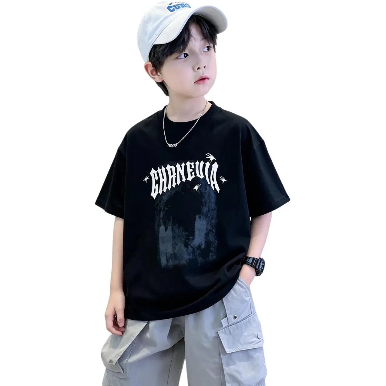 Детская футболка с круглым вырезом MADALLO, Black
