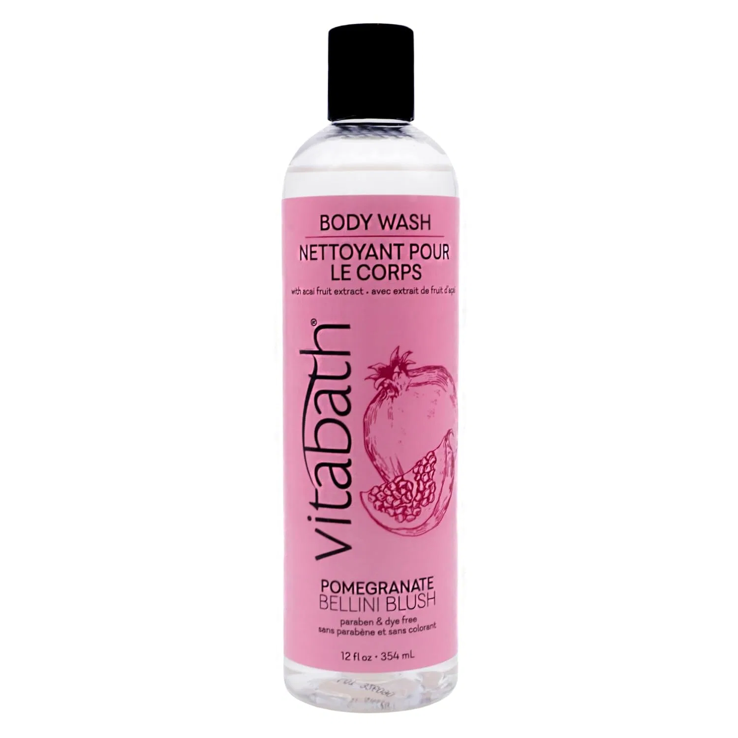 Гель для душа Pomegranate Bellini Blush, Vitabath, 10 жидких унций (296 мл)