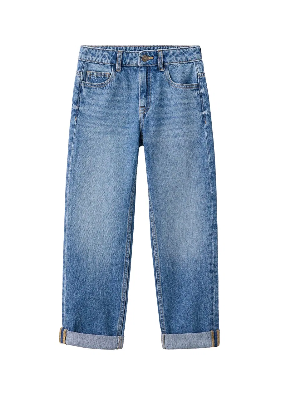 Детские джинсы MANGO KIDS, стандартного кроя, синего цвета