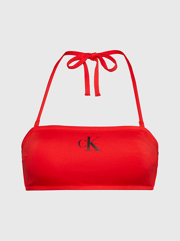 

Верх бикини-бандо с монограммой CK - CK Monogram Calvin Klein, красный