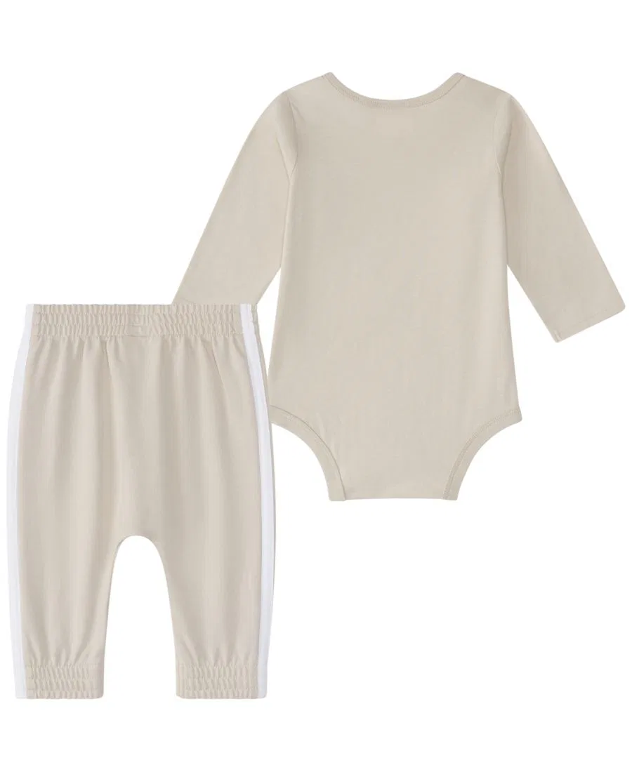 Комплект из боди и брюк с длинным рукавом, Logo adidas, Natural — фото 2
