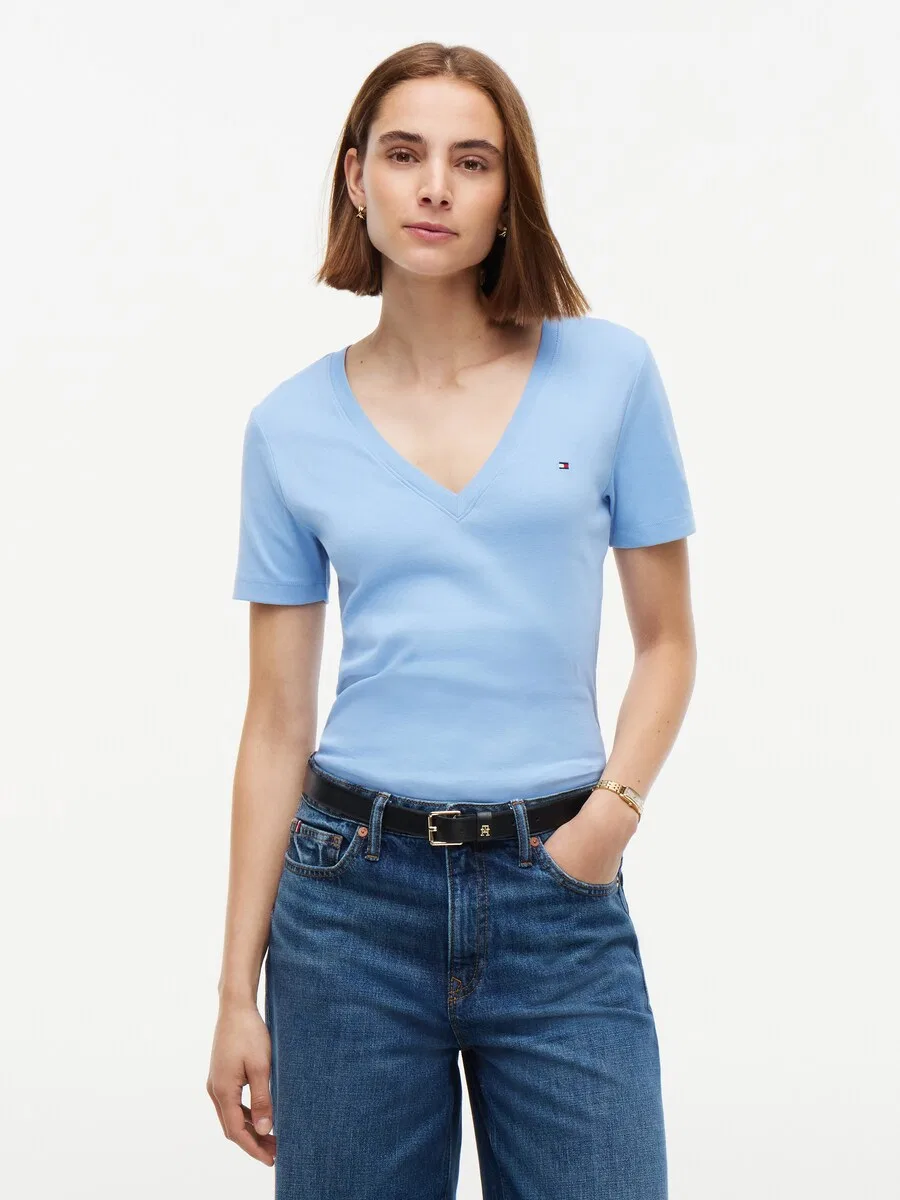 Футболка TOMMY HILFIGER CODY светло-голубого цвета — фото 2