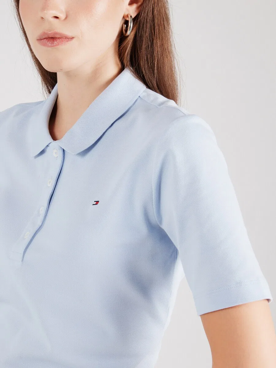 Футболка TOMMY HILFIGER '1985 Regular Fit' пастельно-голубого цвета — фото 2