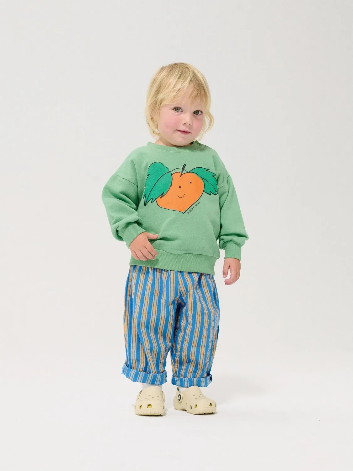 Свитшот из хлопкового джерси Baby Tangerines Bobo Choses, зеленый — фото 4