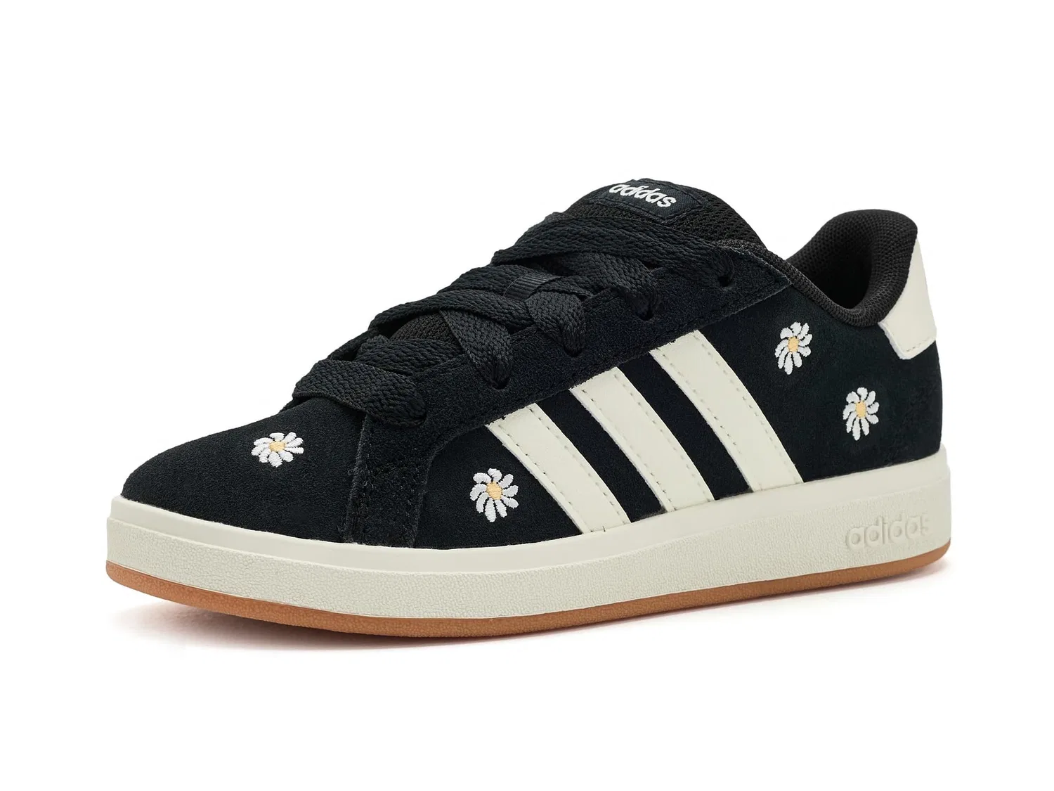 Кроссовки Grand Court 00s (для маленьких и больших детей) Adidas Kids, Black/Off White/Gum