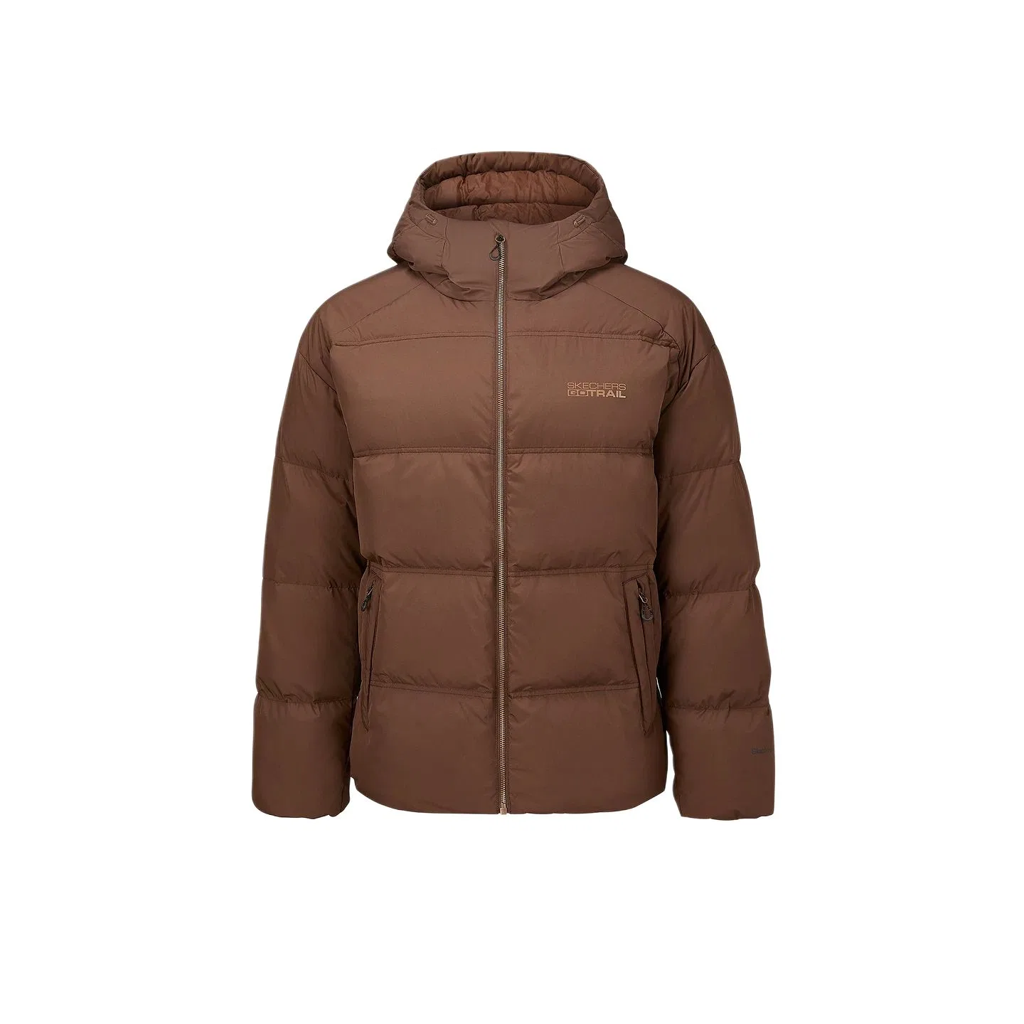 Детский пуховик с капюшоном, несъемный, средний, Skechers, Dark Red Brown