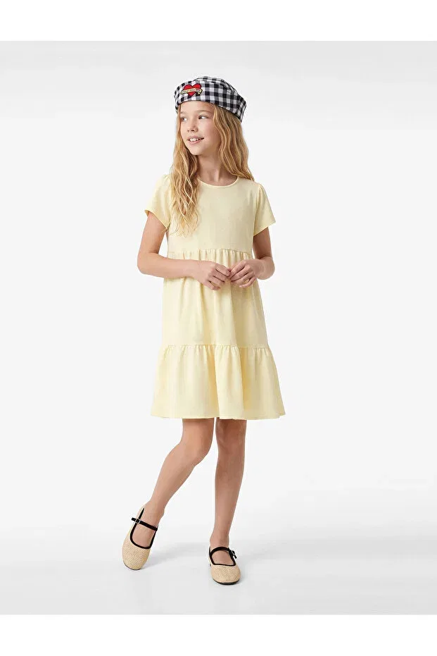 Детское платье для девочек с коротким рукавом Koton, Yellow