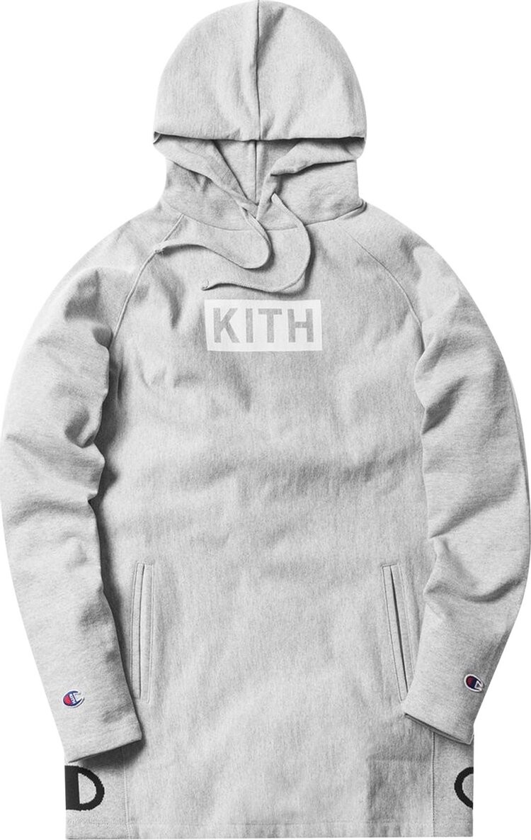 

Худи Kith x Champion Extended Hoodie 'Heather Grey', серый