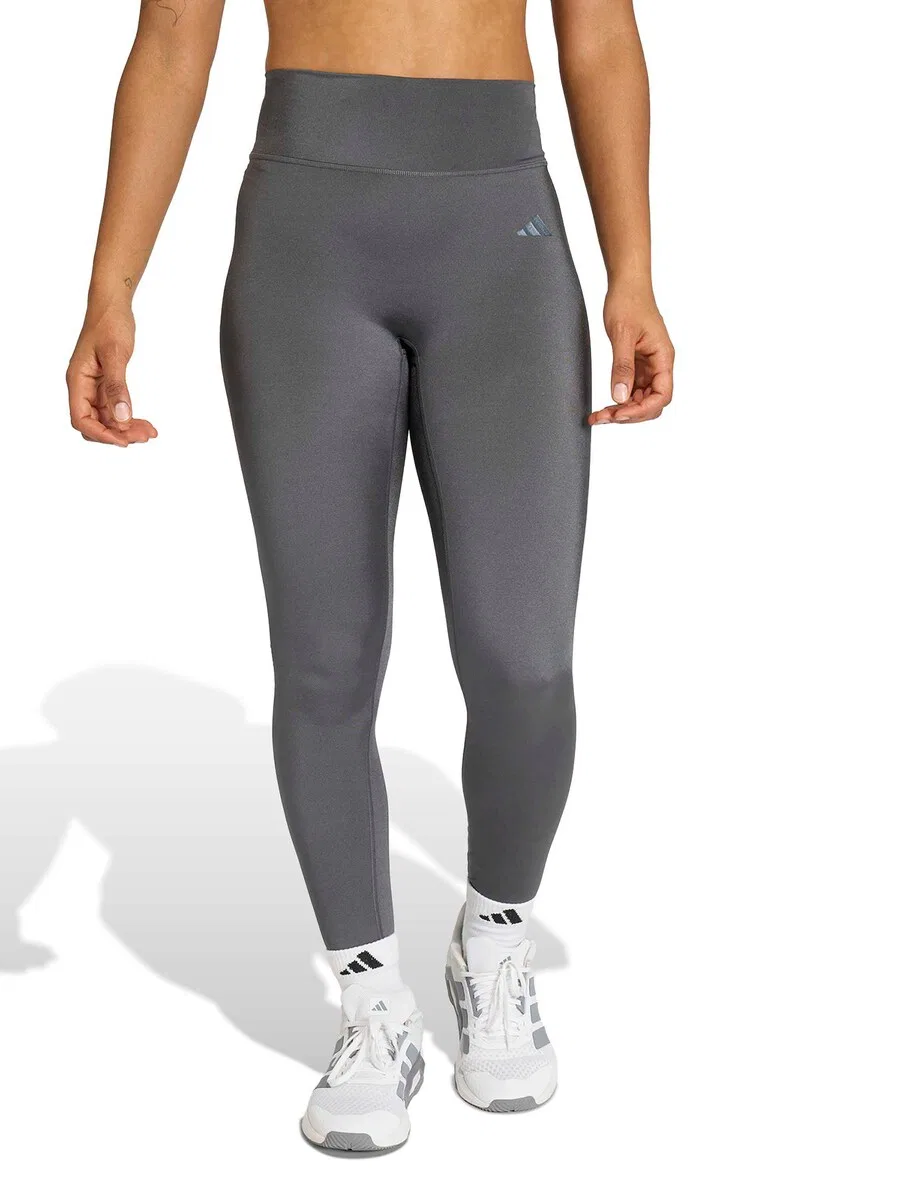 Спортивные брюки-скинни ADIDAS PERFORMANCE 'OPT ESS' темно-серого цвета — фото 4