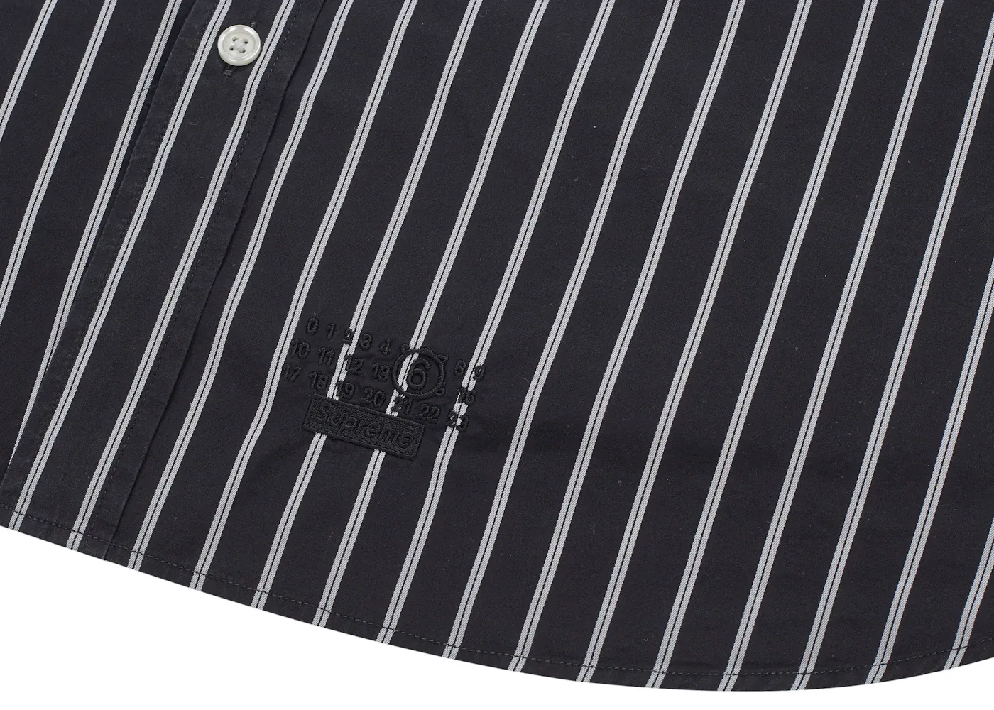 Мужская рубашка с полосками Supreme MM6 Maison Margiela Stripe, Black — фото 3