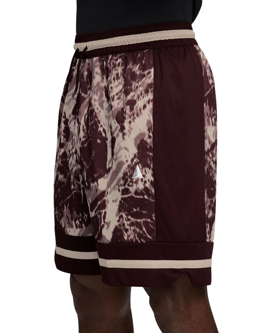 Баскетбольные шорты Dri-FIT с металлическим брендингом Ja Morant Nike, Burgundy Crush Metallic Silver — фото 2