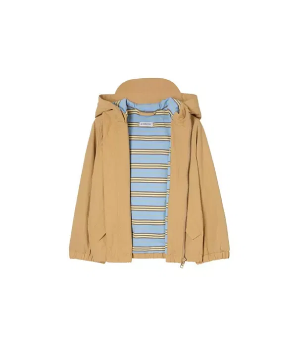 Детское куртка для мальчиков с капюшоном Flag Nylon Hooded Jacket Burberry, Sand Beige — фото 3