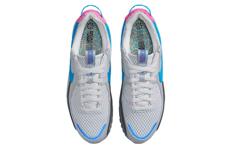 Кроссовки Nike Air Max 90 Textile, серый/синий — фото 4