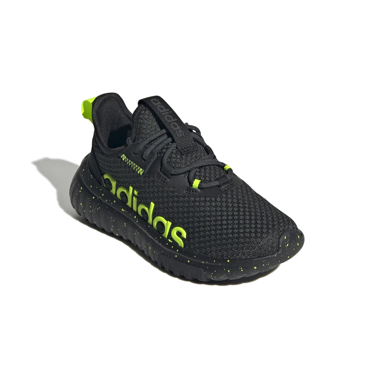 Детские кроссовки для мальчиков с шнуровкой Kaptir 4.0 Shoes Kids Adidas, Polished Black Core Lemon Core Black — фото 3