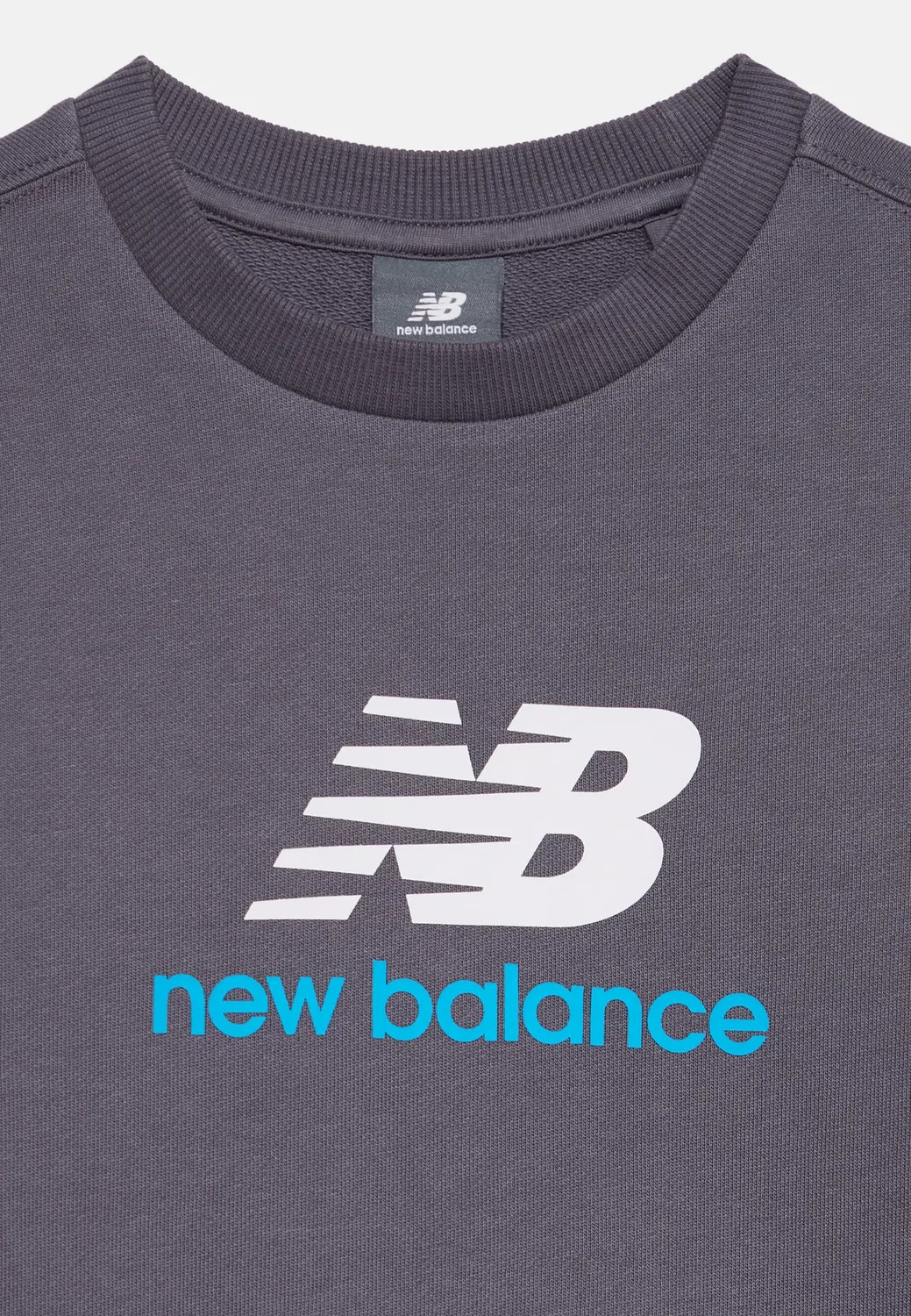 Толстовка с круглым вырезом и логотипом Stacked New Balance, Neptune Grey — фото 4