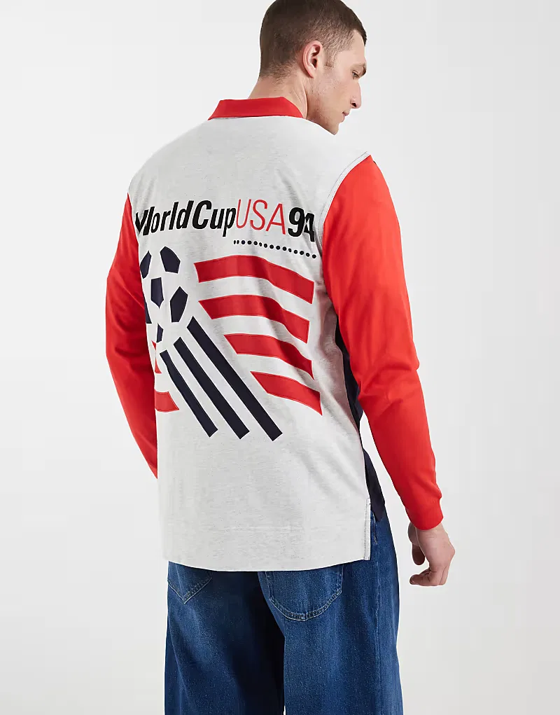 Поло Adidas Originals US 94 темно-синий и, красный
