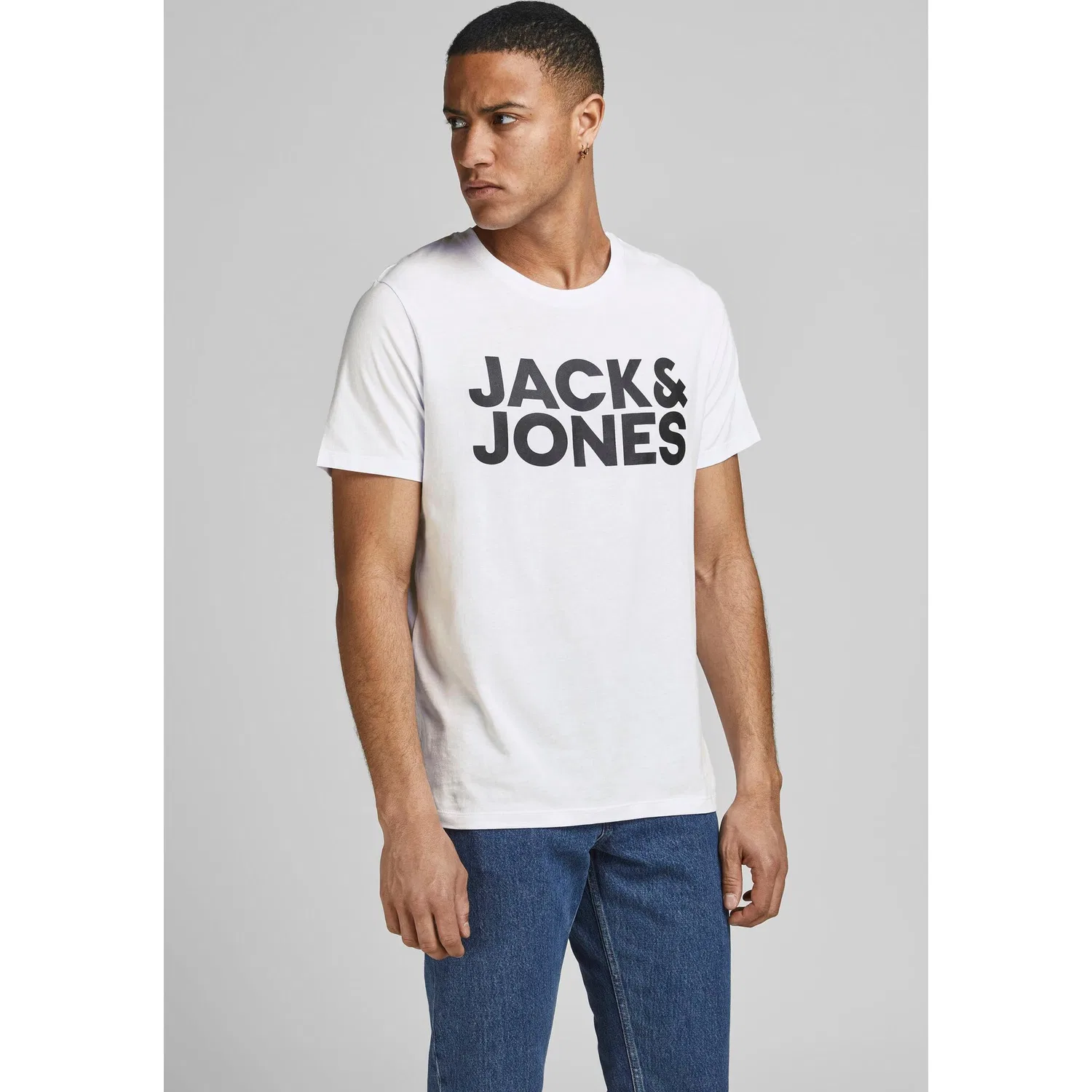 Детская хлопковая футболка с принтом Jack & Jones, White