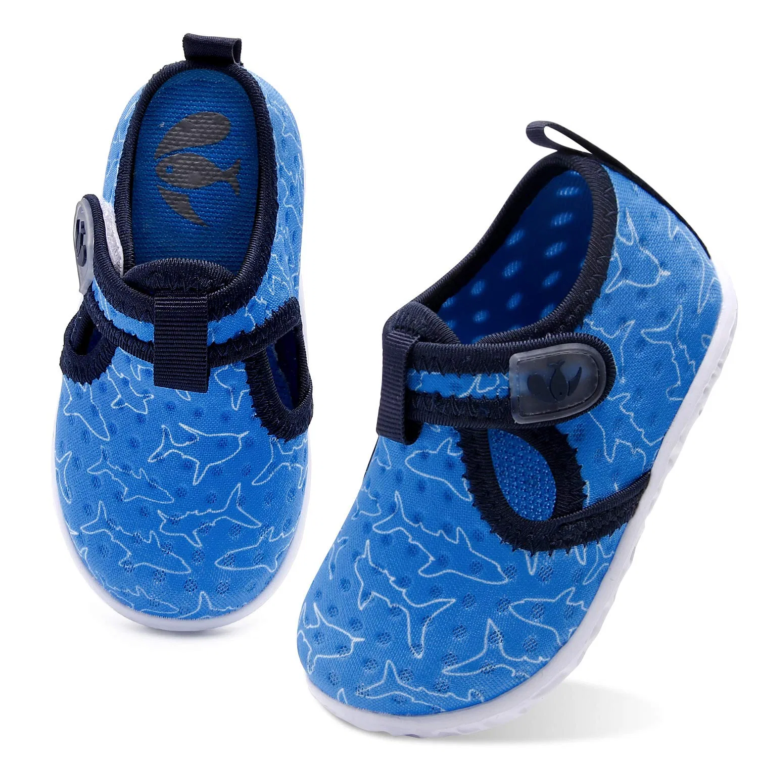 Детские водные туфли для мальчиков и девочек с принтом Zapatos De Agua FEETCITY, Blue Shark