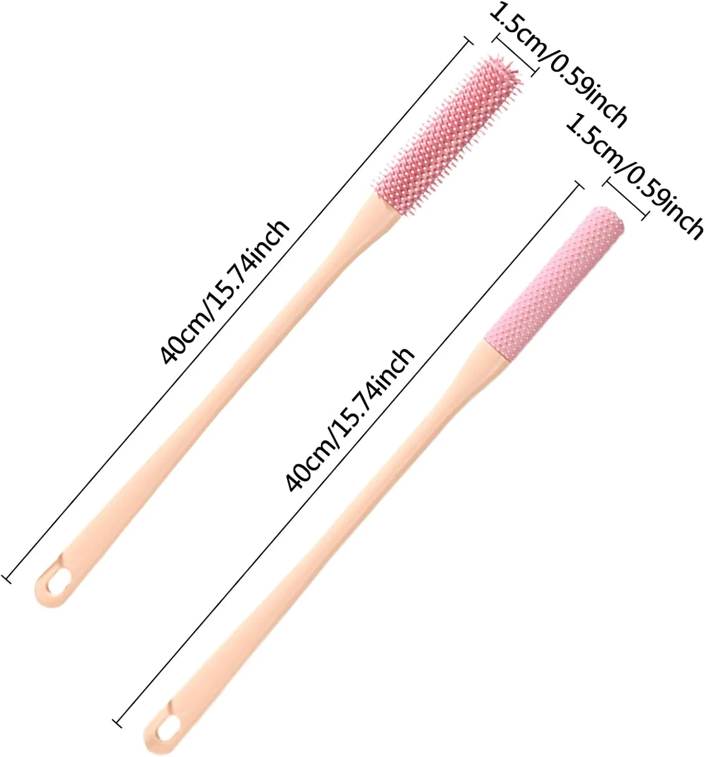 Щетка для мытья ног, силиконовая, с длинной ручкой, Pink Generisch — фото 2