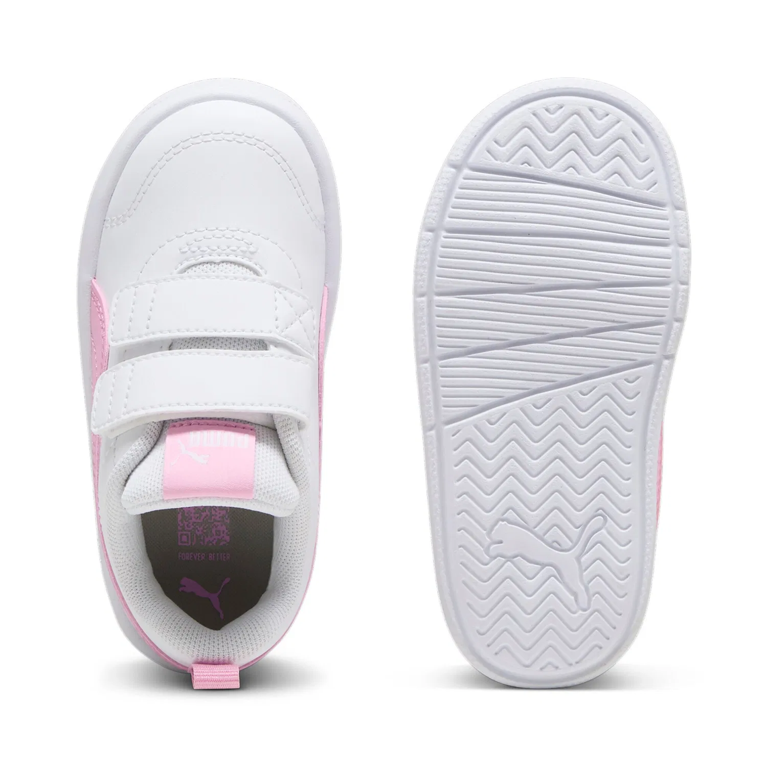 Детские кроссовки для активных игр Courtflex v3 PUMA, White-Pink Lilac — фото 4