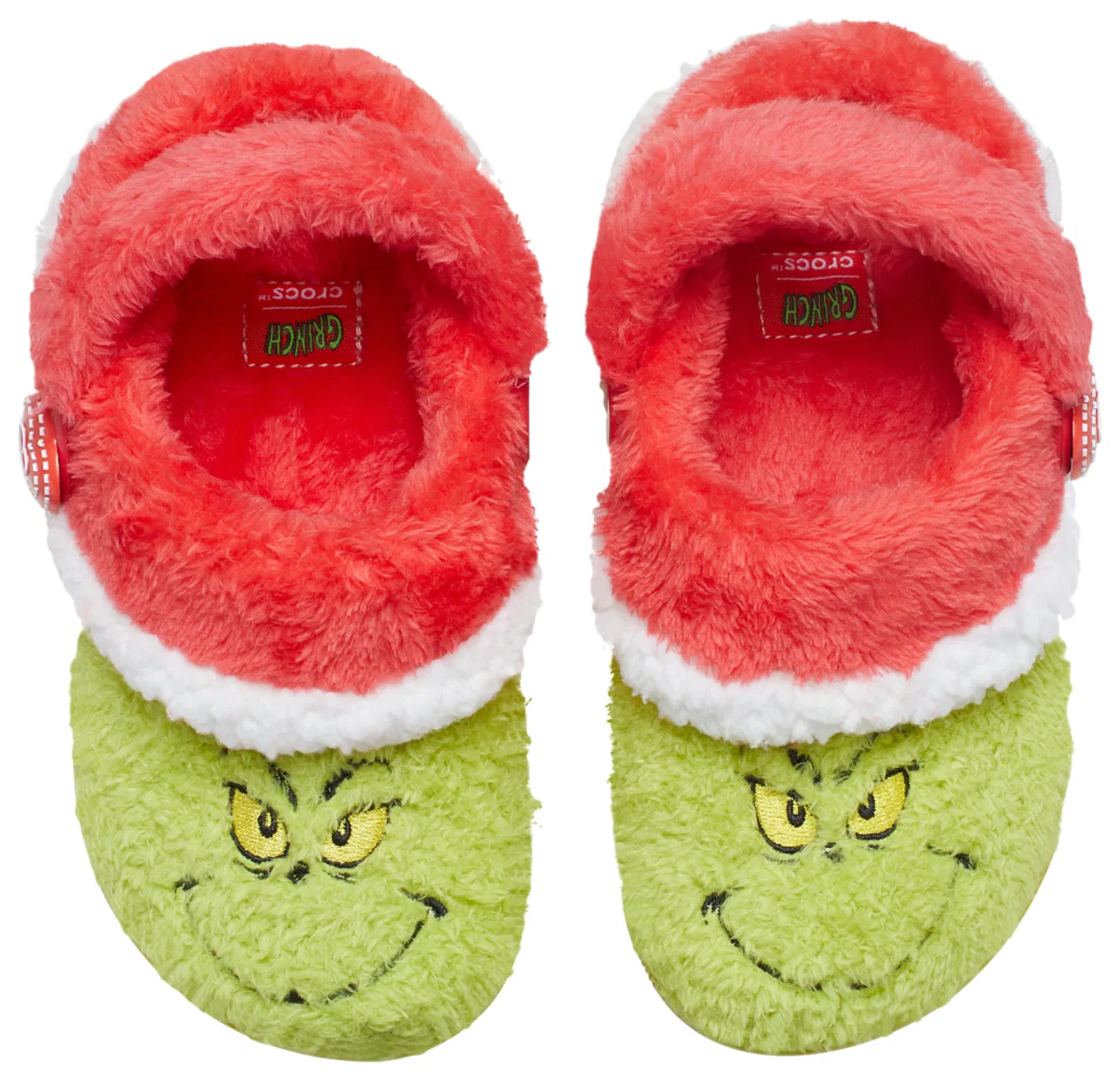 Детские Сабо Lined Grinch Crocs, зеленый/красный — фото 4
