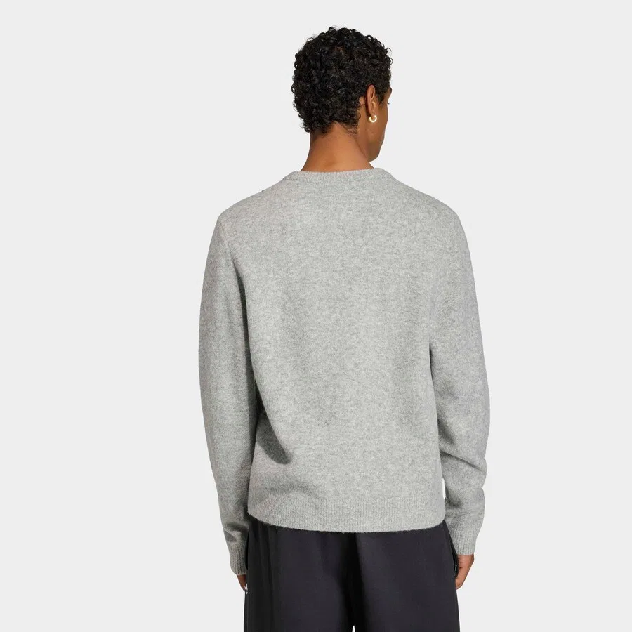 Свитер ADIDAS ORIGINALS 'Trefoil Essentials' в серо-пятнистом цвете