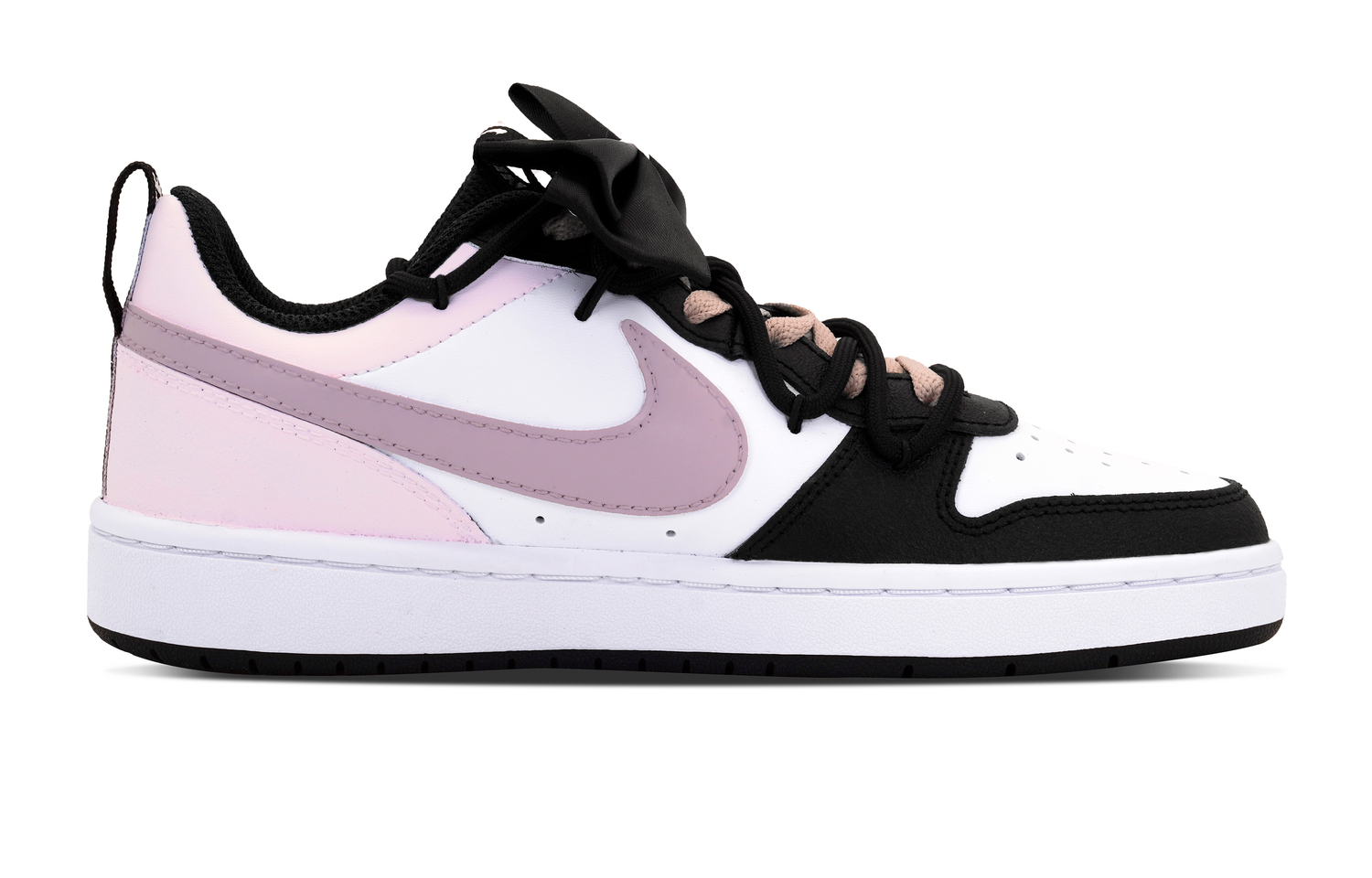 Nike Court Borough 2 Low 2 Slip Resistant Abrasion Resistant Low top детские скейтборд кроссовки Black Pink для подростков — фото 3