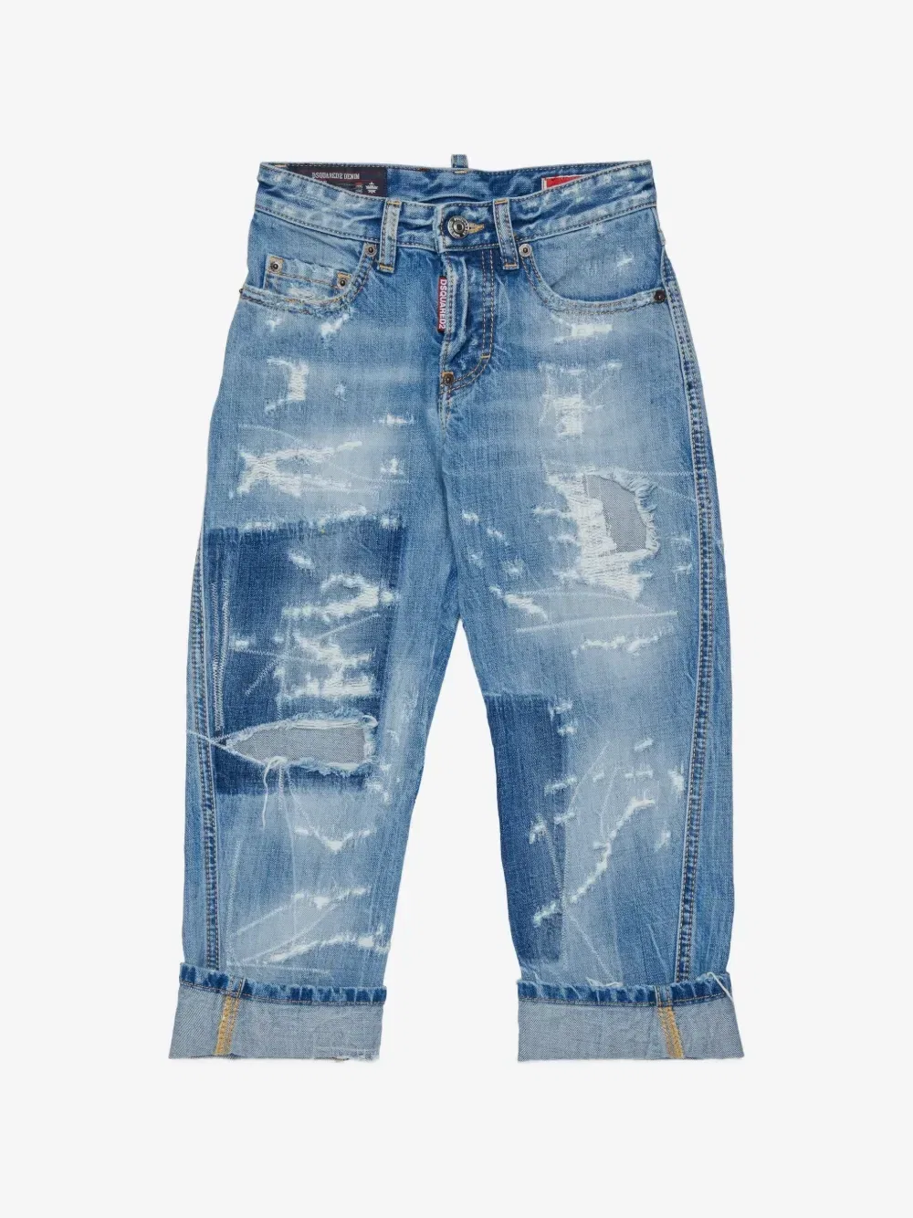Джинсы Kawaii с эффектом потертости DSQUARED2 KIDS, синий