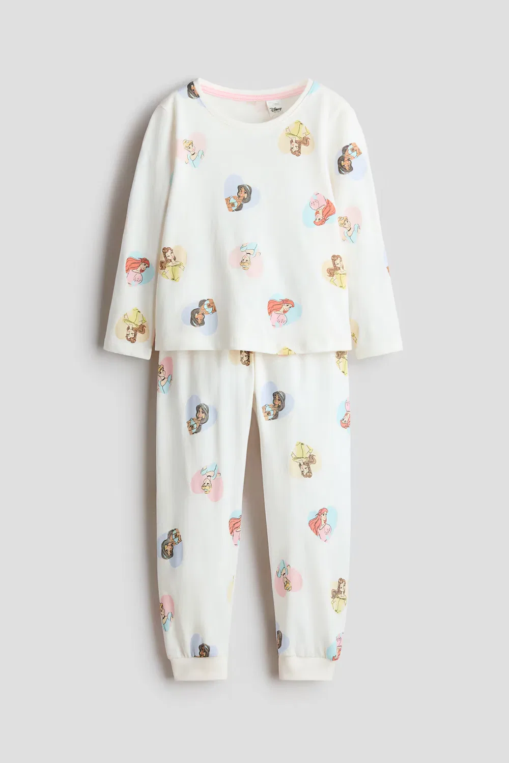 Пижама из набивного хлопка H&M, Elfenbein/Disneyprinzessinnen