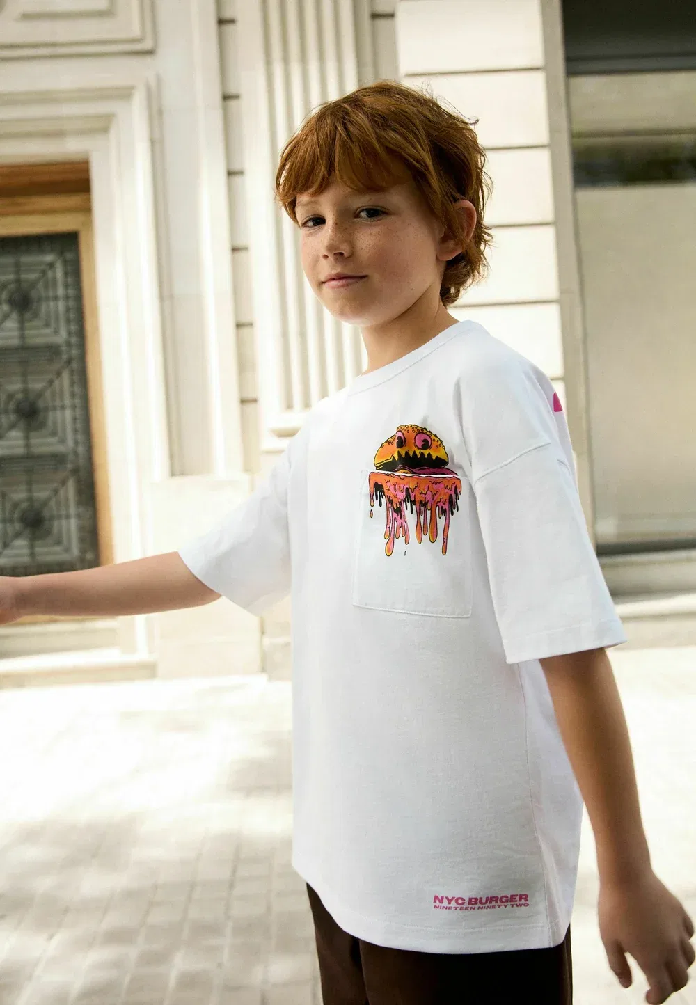 Футболка с коротким рукавом и графическим принтом Next, White Burger Back Print