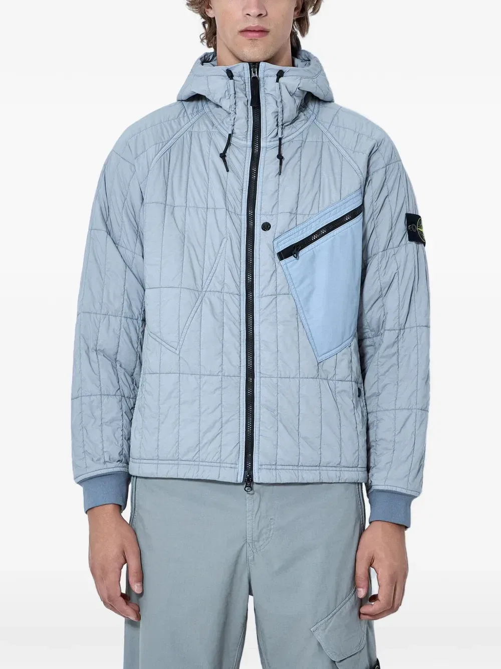 Куртка 4100015 из ультралегкого нейлона с простежкой TC Stone Island, серый