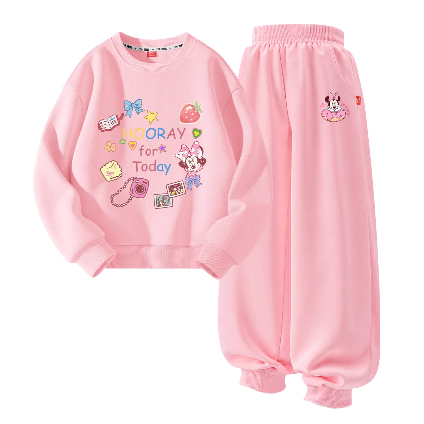 Детский спортивный костюм с круглым вырезом Disney, Цвет Diyuan Pink+Diyuan Nini K Pink