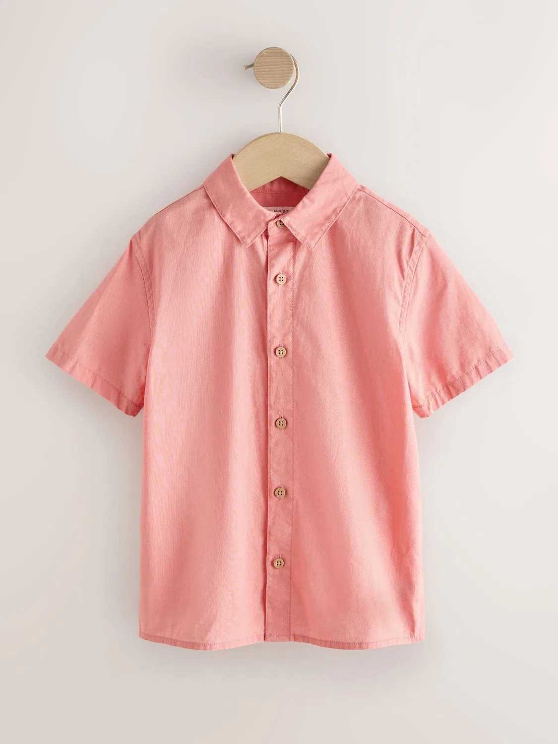 Рубашка с коротким рукавом из льняной смеси, модель Coral Pink Next, коралловый розовый