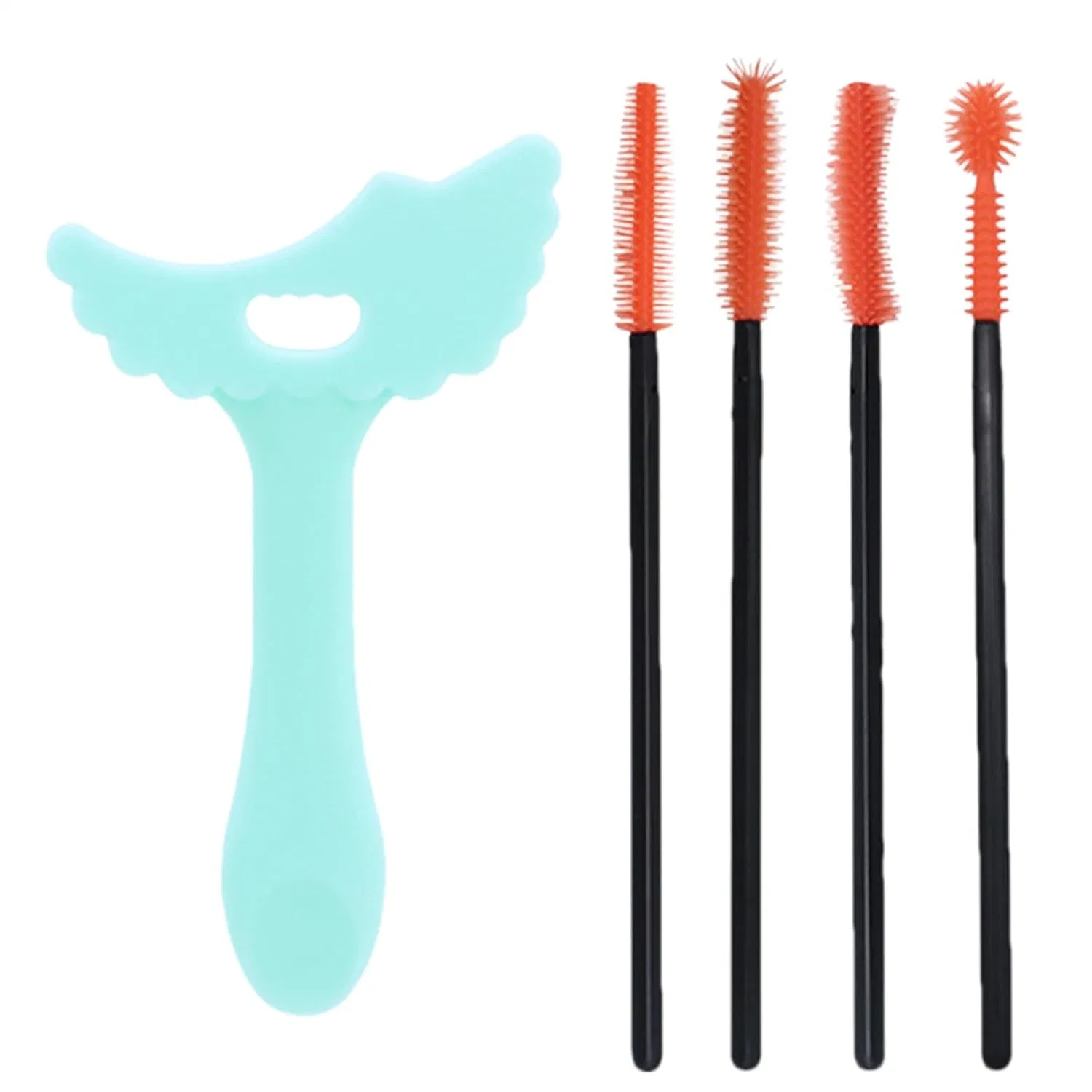 Трафарет для макияжа глаз Silicone, Зеленый + кисть для ресниц Generisch