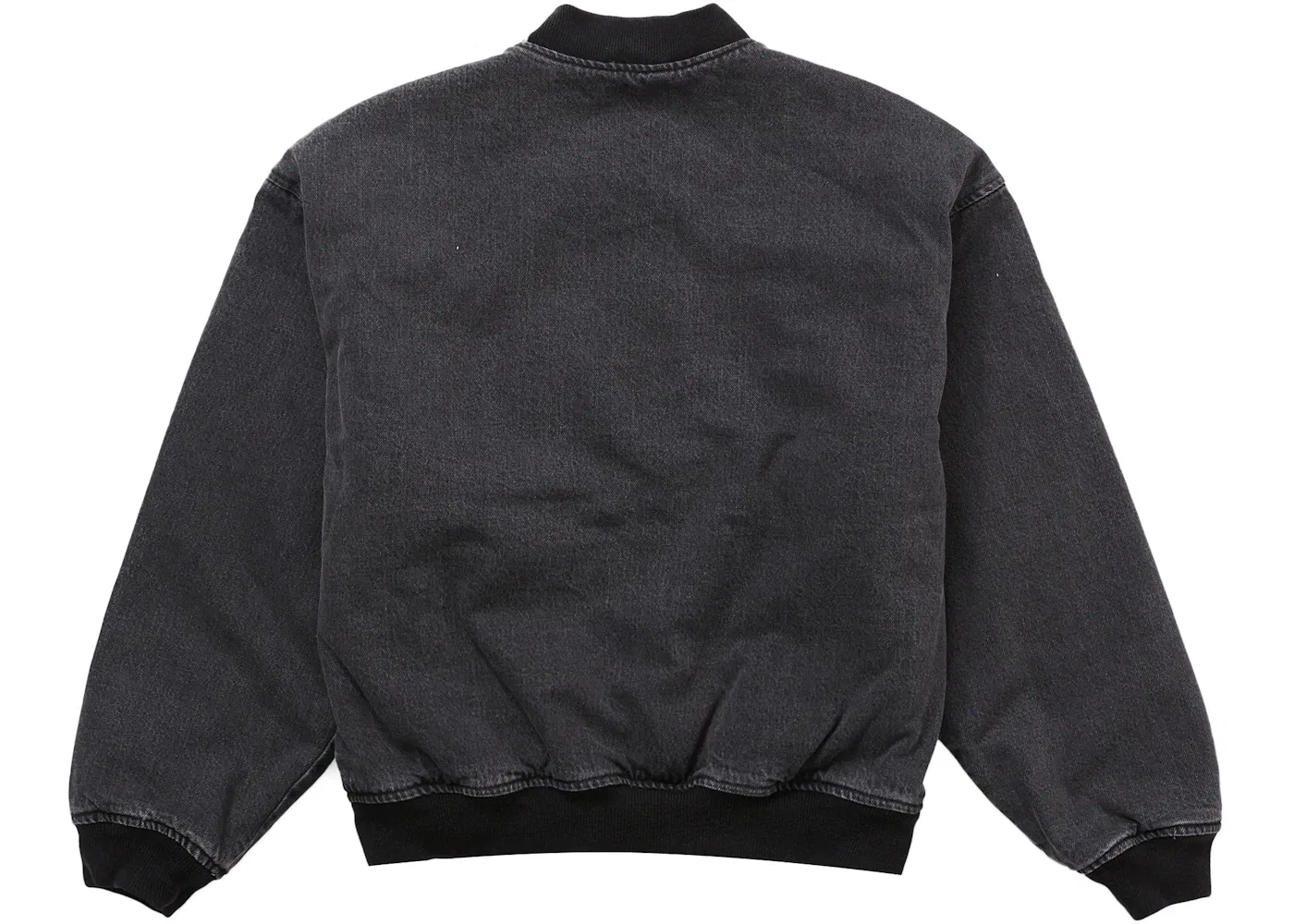Мужская джинсовая куртка-варсити с принтом Supreme, Washed Black — фото 3