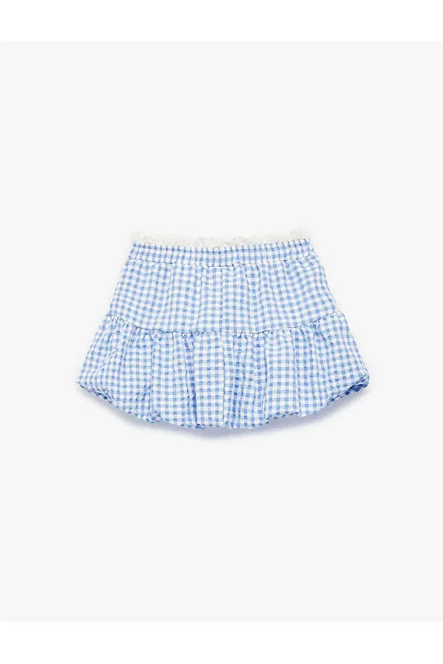 Детская юбка для девочек хлопковая Blue baby girl skirt with bow detail 6smg70008aw Koton, Blue — фото 2