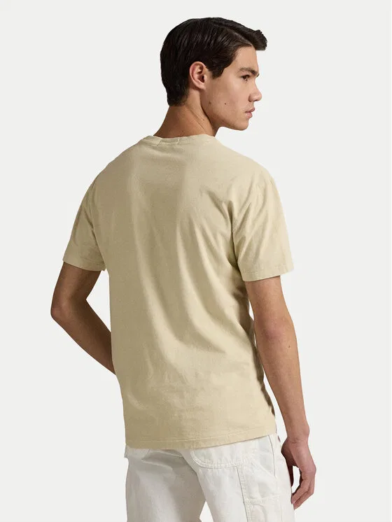 Футболка custom slim fit Polo Ralph Lauren, бежевый — фото 3