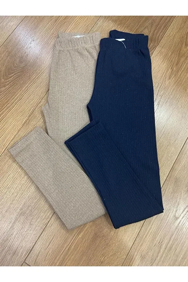 Детские леггинсы для девочек с высокой талией Nacar Çarşı, Beige Blue — фото 2