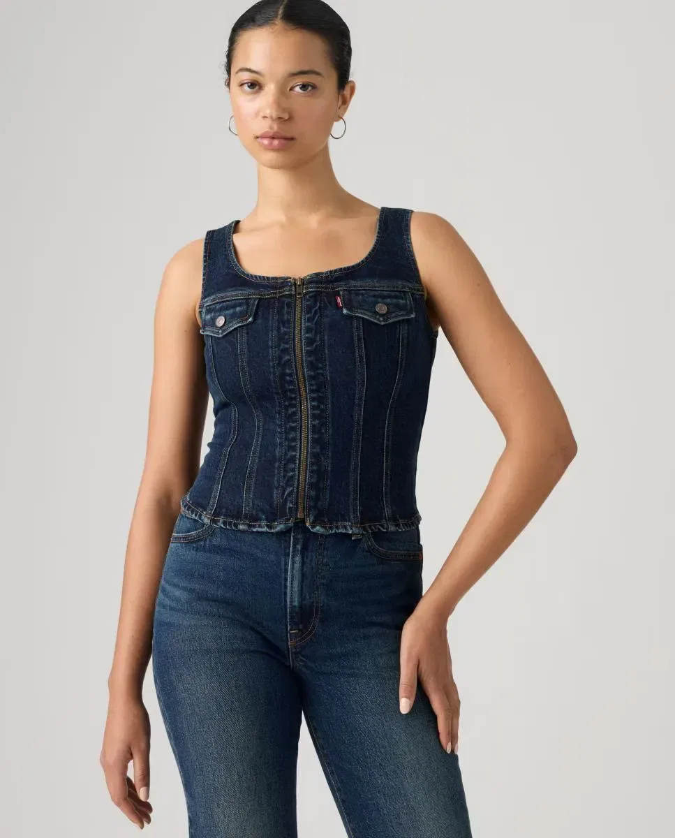Женский джинсовый жилет Levi's, Azul Índigo — фото 4