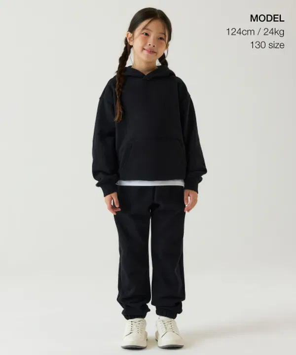 Тренировочные штаны с начесом, Musinsa Standard Kids, черные — фото 2